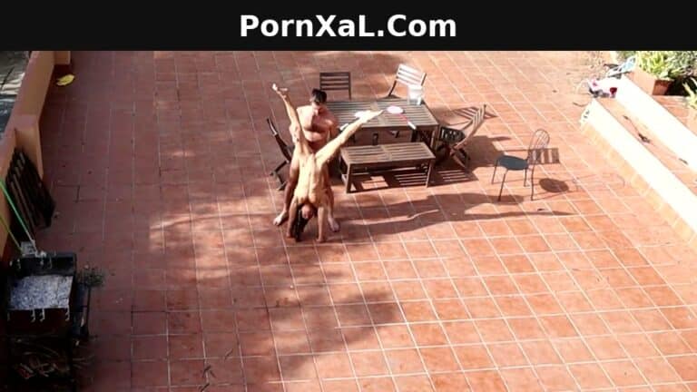 Couple Fucks In The Courtyard Outside Their Home